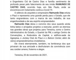 Arquiteto Raimundo Dias morre vítima de sequelas da Covid aos 78 anos; projetou Centro de Convenções, Centro Administrativo e 47 igrejas