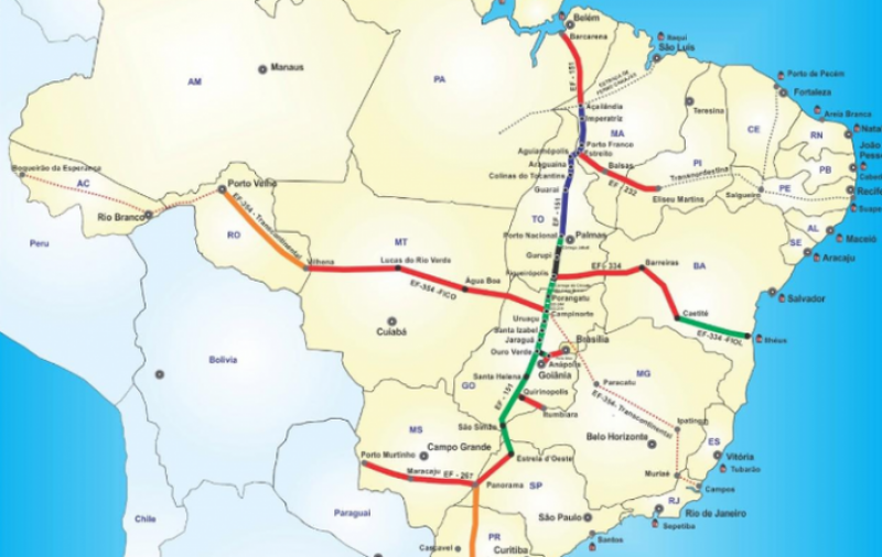 Ferrovia Norte-Sul é a espinha dorsal do transporte ferroviário