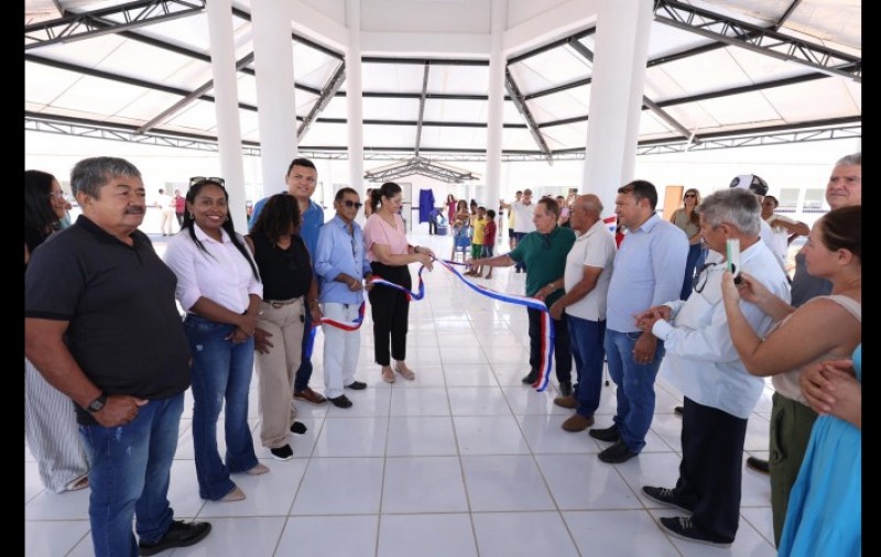 Inauguração da Construção da Escola Benjamim Borges Leal no Distrito dos Tucuns